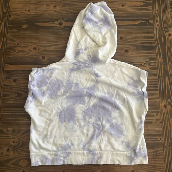 Women's Jonathan Simkhai Standard XL White Purple Tie-Dye Sleeveless Hoodie - Picture 4 of 6